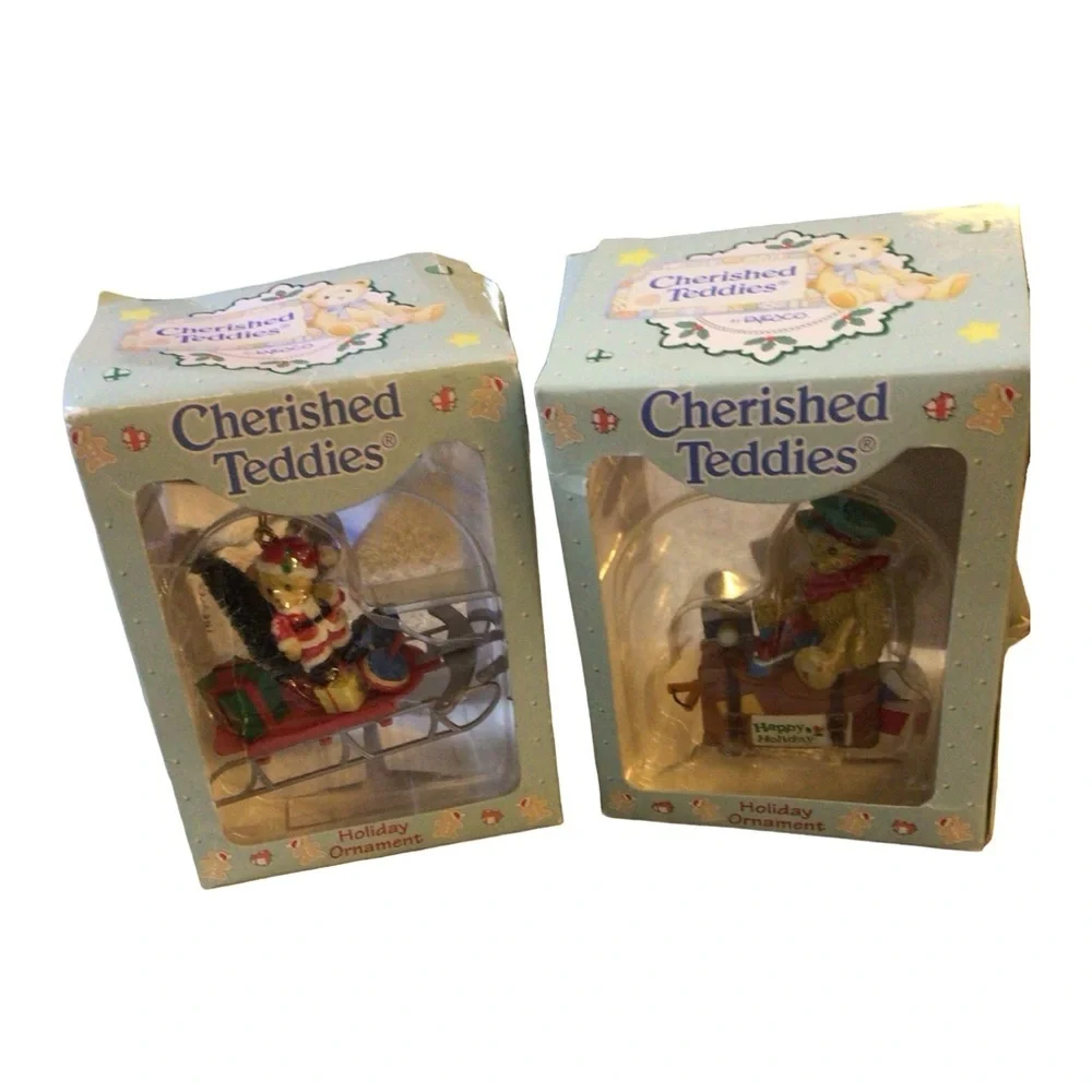 Cherished Teddies Festive Ornament Duo